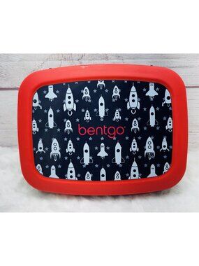 BENTGO KIDS Red & Black Rockets Plastic Divided LeakProof Lunch Box 5 Sections